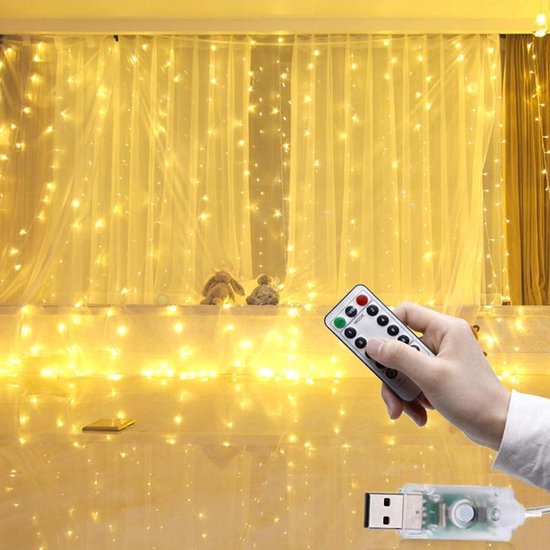 vat stad snijden LED Kerstverlichting Lichtgordijn - 3 meter - Warm wit - 300 lichten |  bol.com