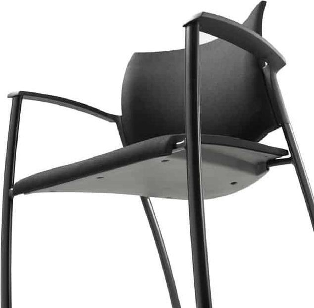 ABC Kantoormeubelen Vergaderstoel 1602 met armleggers Zwart frame