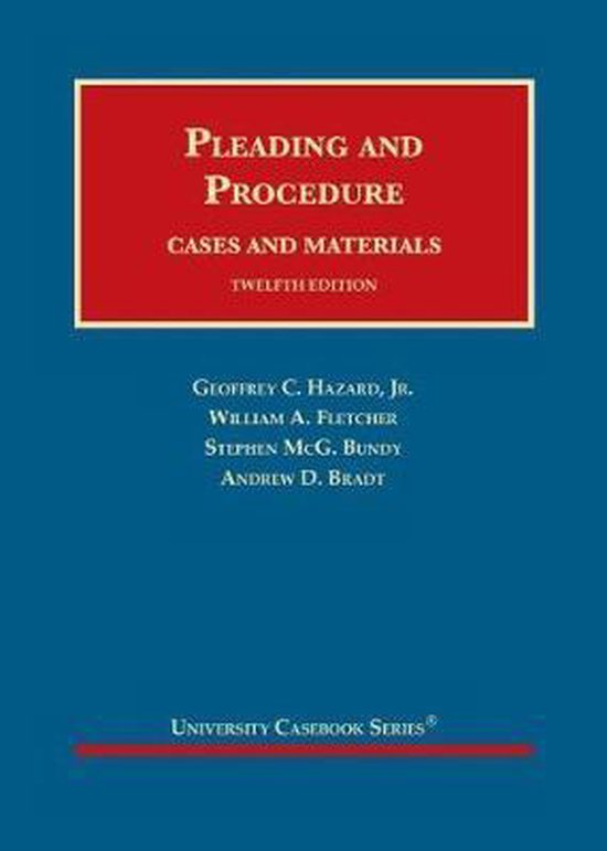 University Casebook Series- Pleading and Procedure - cover