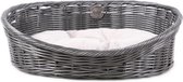 D&D Rustic rattan met kussen Grijs/antraciet S - 50x40x17,5cm