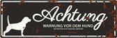 D&D Waakbord / Warning sign beagle de Zwart 40x14cm