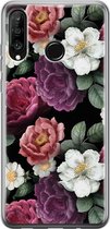 Huawei P30 Lite hoesje - Flowers - Soft Case Telefoonhoesje - Bloemen - Multi
