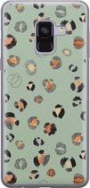 Samsung Galaxy A8 2018 hoesje siliconen - Luipaard baby leo - Soft Case Telefoonhoesje - Luipaardprint - Blauw