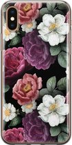 iPhone XS Max hoesje siliconen - Flowers - Soft Case Telefoonhoesje - Bloemen - Transparant, Multi