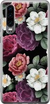 Huawei P30 hoesje - Flowers - Soft Case Telefoonhoesje - Bloemen - Multi