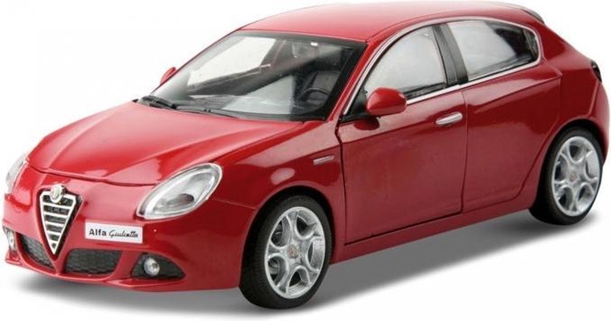 Afbeelding van product Bburago  Modelauto Alfa Romeo Giulietta rood 18 x 7 x 6 cm - Schaal 1:24 - Speelgoedauto - Miniatuurauto