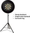 Afbeelding van het spelletje Dragon darts - Portable dartbord standaard pakket - inclusief best geteste - dartbord en - dartbord surround ring - zwart