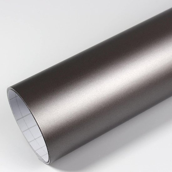 blaas gat Zenuwinzinking val Vinyl wrap folie voor auto of keuken, 5m x 1.5m, mat zilvergrijs autofolie  | bol.com