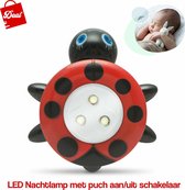 Deal LED Nachtlamp - Met Push Aan & Uit Schakelaar - Nachtlampje kinderen - Nachtlampje baby - lieveheersbeestje