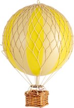 Authentic Models - Luchtballon Travels Light - Luchtballon decoratie - Kinderkamer decoratie - Dubbel Geel - Ø 18cm