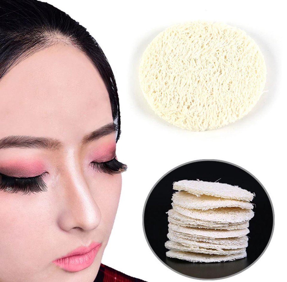 Loofah Makeup Spons - Duurzaam Plasticvrije wereld - Luffa Make up verwijderaar - Gezichtsreinigingsmiddel - 5 stuks