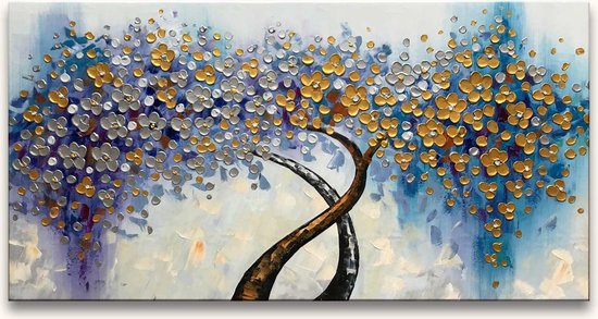 Handgeschilderd schilderij Olieverf Canvas - Tree Romance | bol.com