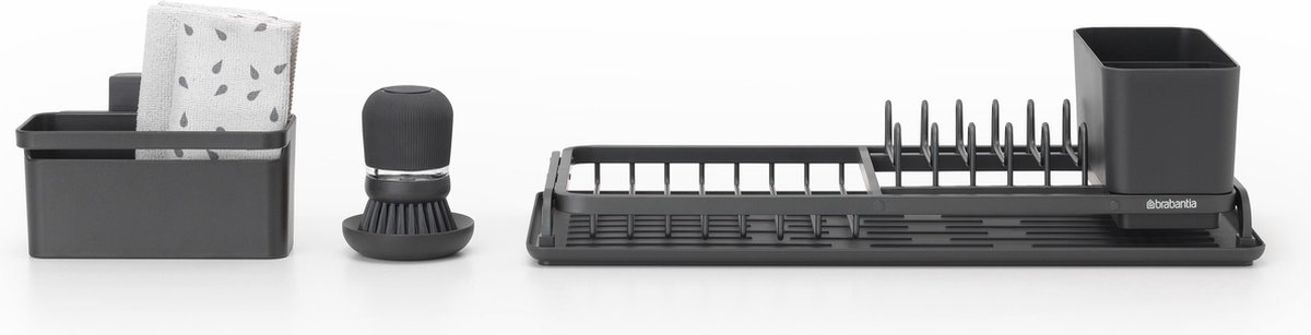 Goedkoopste Brabantia SinkSide Afwasset Compact - 4-delig - Dark Grey