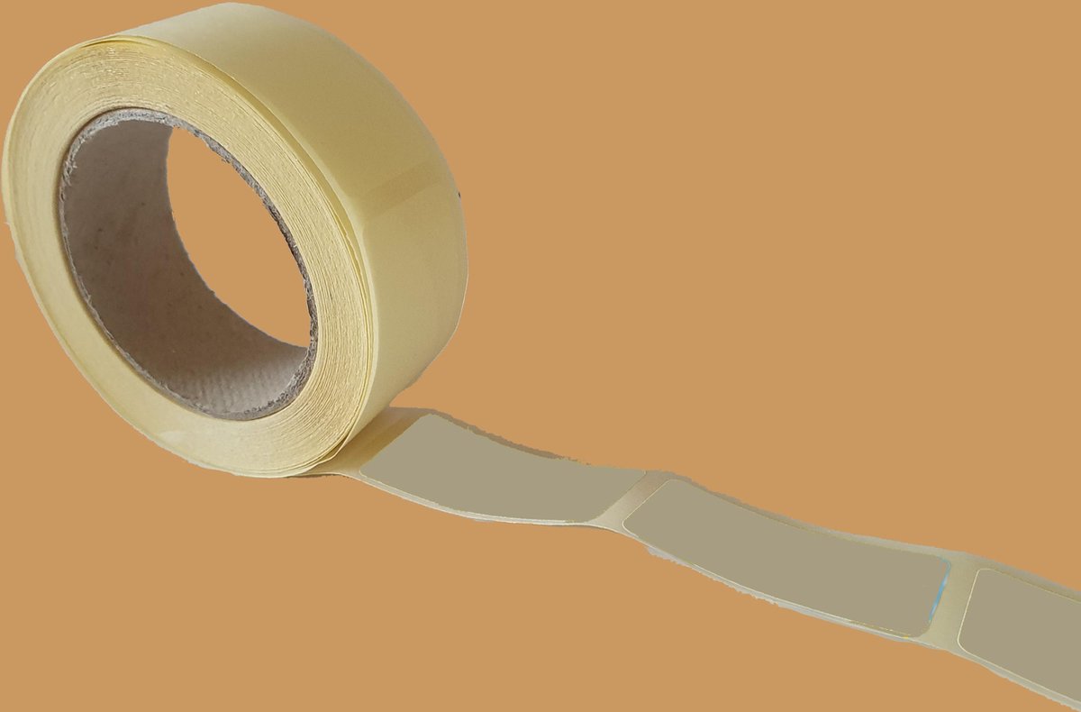 Blanco etiketten op rol - 40 x 20 mm rechthoek - goud