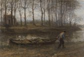 Jozef Israëls, De zandschipper 1887 op canvas, afmetingen van dit schilderij zijn 60x90 cm