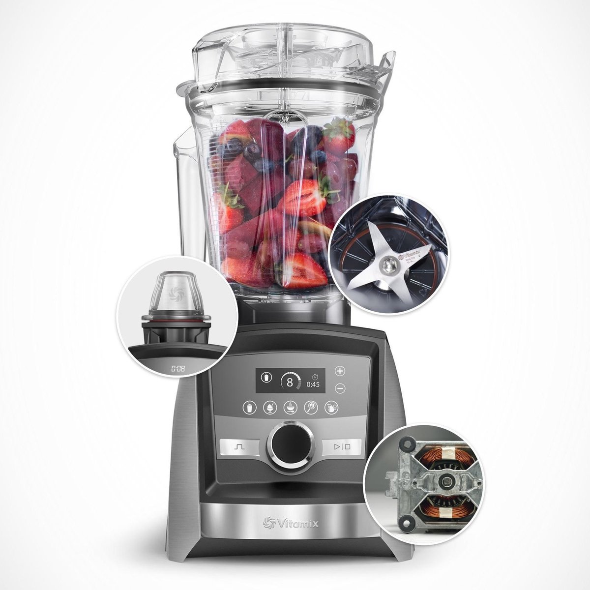 Vitamix A3500i Ascent - high performance blender - LCD display - 5 programma's - 2.2 PK motor - 2 liter kan - 10 jaar garantie - RVS – foto 4