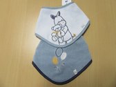 Noukie's set van 2 bandana slabbetjes  0-6m  blauw