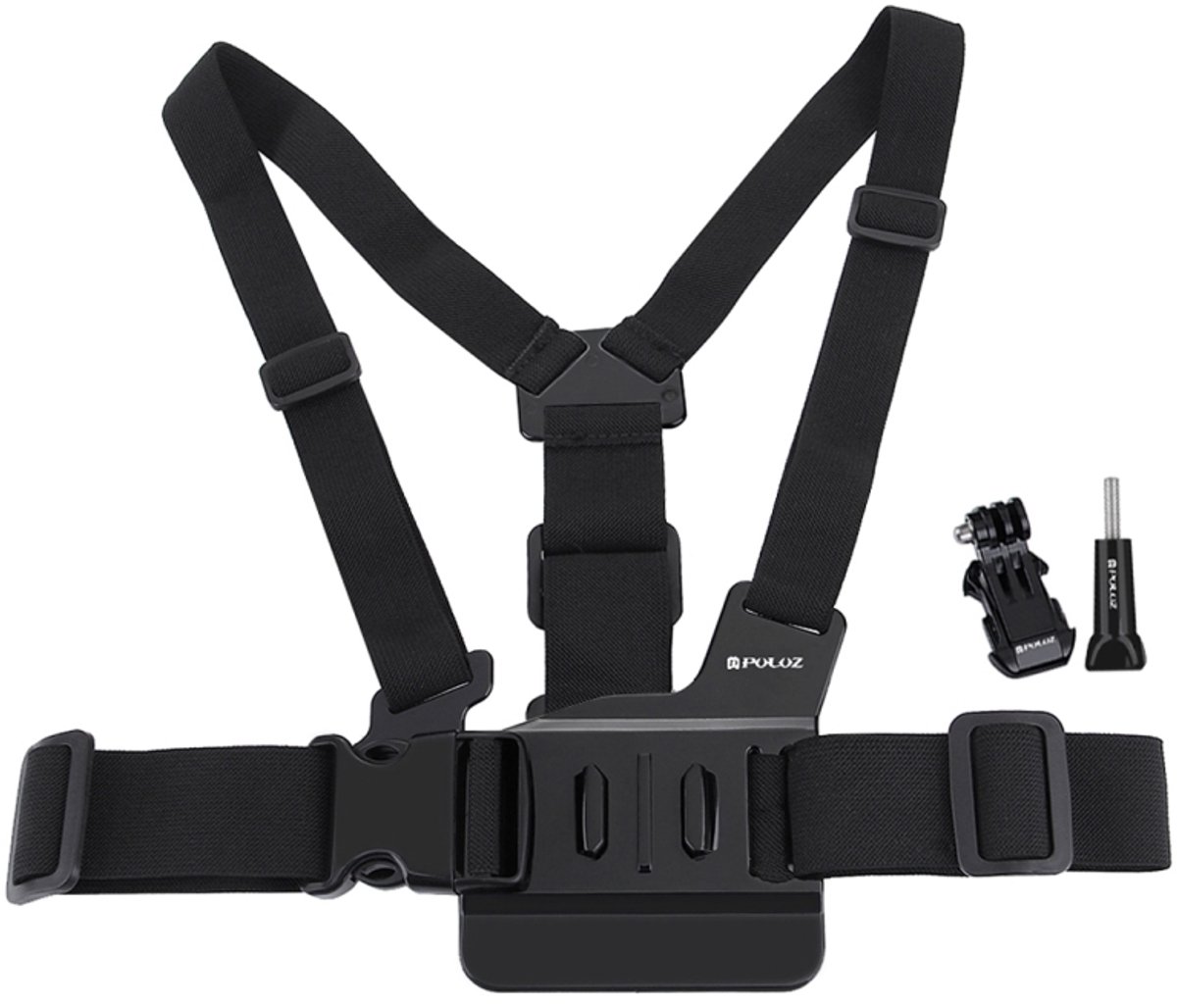 PULUZ verstelbaar lichaam Mount borstriem met J haak Mount & lange schroef voor GoPro