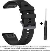 Zwart Siliconen Bandje voor Garmin Fenix 5S / Garmin Fenix 5S Plus – 20 mm zwart smartwatch strap - band