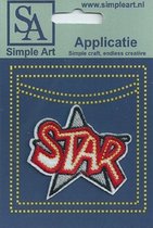 Opstrijk applicaties / Strijk Patch Set / Star /Formaat: 13.1 x 7.5 cm