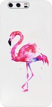 ADEL Siliconen Back Cover Softcase Hoesje Geschikt voor Huawei P10 - Flamingo