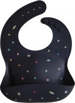 Mushie Siliconen Baby Slabbetje met Opvangbakje | Planets | BPA ftalaatvrij| afwasbaar