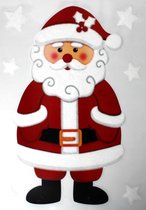 1x Kerst raamversiering raamstickers kerstman 28,5 x 40 cm - Raamversiering/raamdecoratie stickers