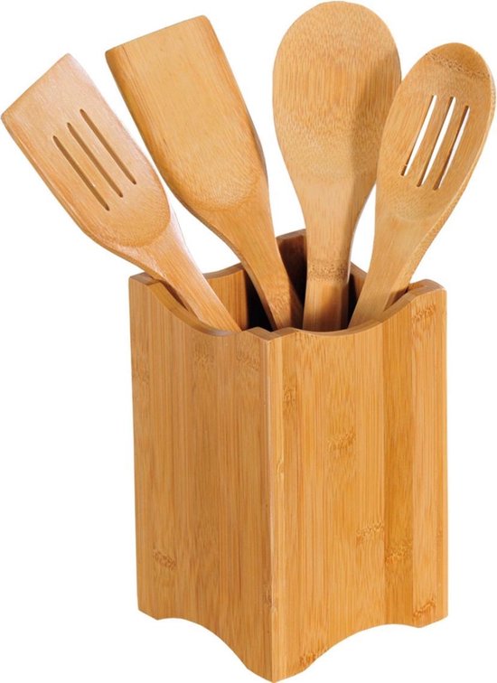 Ustensiles de cuisine en bois de Bamboe set spatules et cuillères