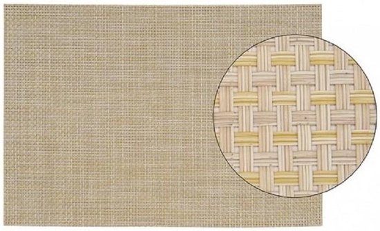 12x stuks placemats met geweven print beige 45 x 30 cm - Onderleggers