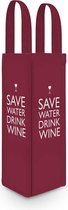 Flessen tas - save water drink wine
