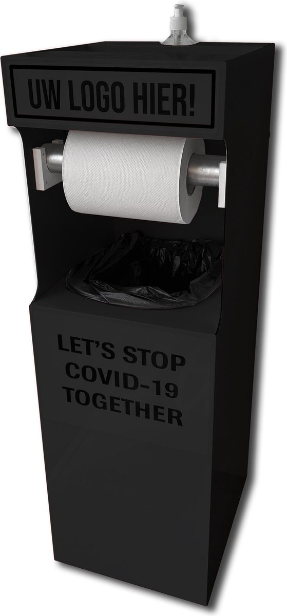 Hygiene Desinfectie Zuil Zwart/ schoonmaakstation