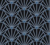 ART DECO WALLPAPER - Zwart Blauw Wit Argent - AS Creation Daniel Hechter 6