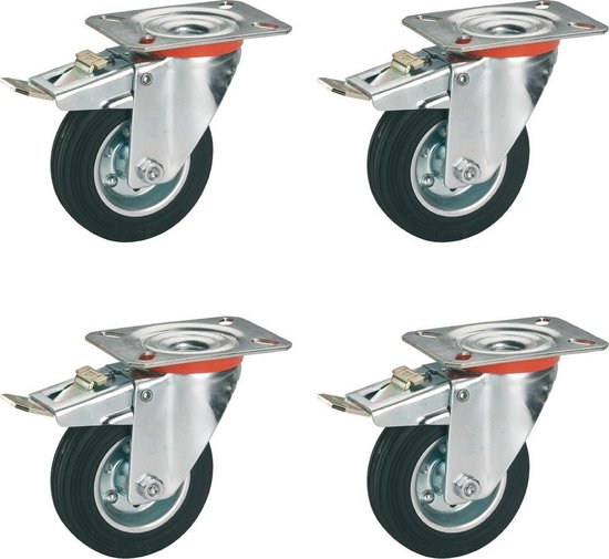 4 transport roulettes 75 MM roues fixes avec frein de stationnement ue 