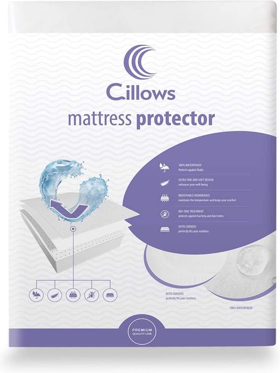 CILLOWS Protège matelas imperméable 100x200cm - Molton imperméable - éponge 100% coton - blanc