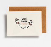 Kerst wenskaart - Warm winter wishes - Hello August - 1 stuk - A6