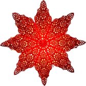 Kerstster met verlichtingsset nr. 33 - Rode Snowflake - Kerstverlichting - Kerstdecoratie - Ø 60 cm