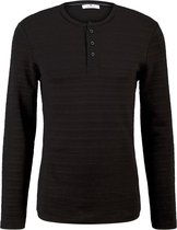 Tom Tailor Lange mouw T-shirt - 1022241 Zwart (Maat: XXL)