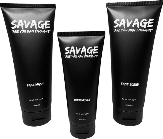 Savage For Men - Skincare Set - Gezichtsverzorging Mannen - Acne - 500ml