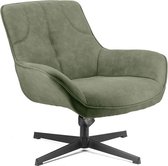 Draaifauteuil - Draaistoel - Stoel - Design Stoel - Fauteuil - Relaxstoel - Zitmeubel - Loungestoel - Lounge - Groen - 85 cm breed