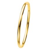 Lucardi Dames Holle bangle armband - 14 karaat goud - Armband - Cadeau - Stijlvol - Geelgoud