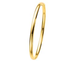 Lucardi Dames Holle bangle armband - 14 karaat goud - Armband - Cadeau voor vrouwen - Stijlvol - Geelgoud