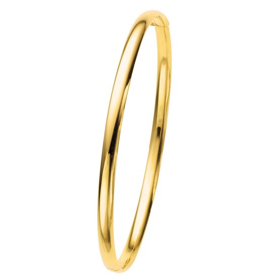 Lucardi - Bracelet jonc creux en or jaune 14 carats | bol.com