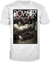 Nintendo - Heren T-Shirt Wit Bowser: Bad Guy of the Year Maat S