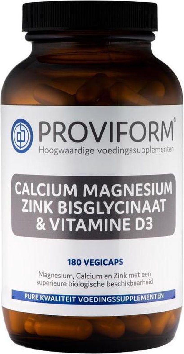 Proviform Calcium Magnesium Zink Bisglycinaat & D3 Vegicaps bol