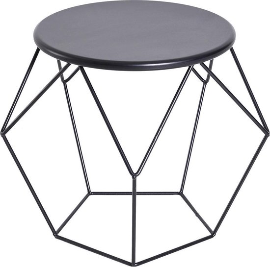 Verfrissend selecteer Mordrin HOMCOM Bijzettafel koffietafel geometrisch metaal zwart 54 x 54 x 44 cm |  bol.com