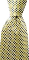We Love Ties - Stropdas Headoffice - geweven zuiver zijde - geel / grijs / petrol
