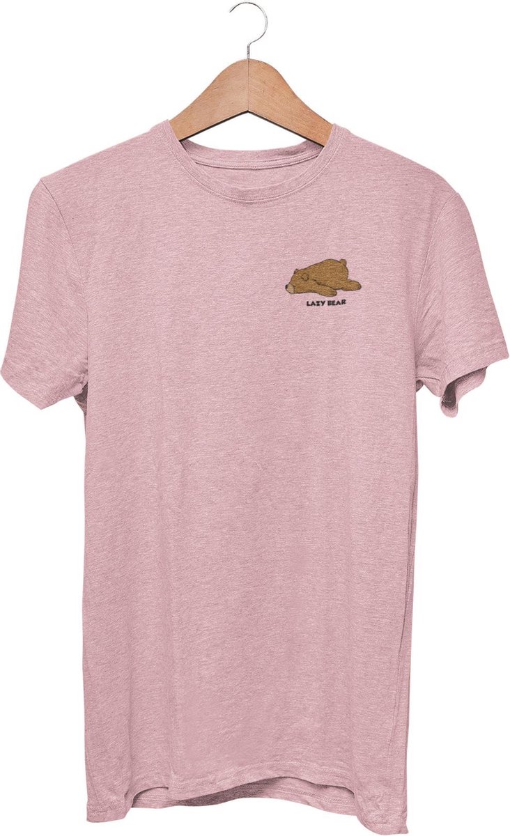 The lazy Bear | No Hat | T-Shirt | Pink | S