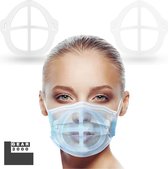 GEAR3000® - Innermask sillicone voor mondkapje - 2 stuks - Bracket 3D voor masker - herbruikbaar - weerhoudt lippenstift & make-up wit