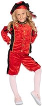 Roetveeg Pieten kostuum rood/zwart voor kinderen - Pietenpak 128 (7-8 jaar)