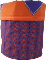 Jacqui's Arts & Designs -handgemaakt - opberger - oranje - paars - stoffen opbergmand -Afrikaanse print - Afrikaanse shweshwe stof - woonaccessoires - kleurrijk